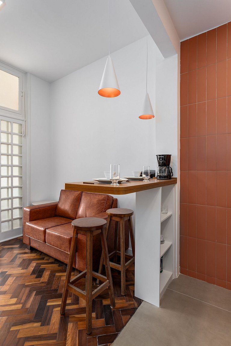 Flat beira-mar em Copacabana com ar condicionado