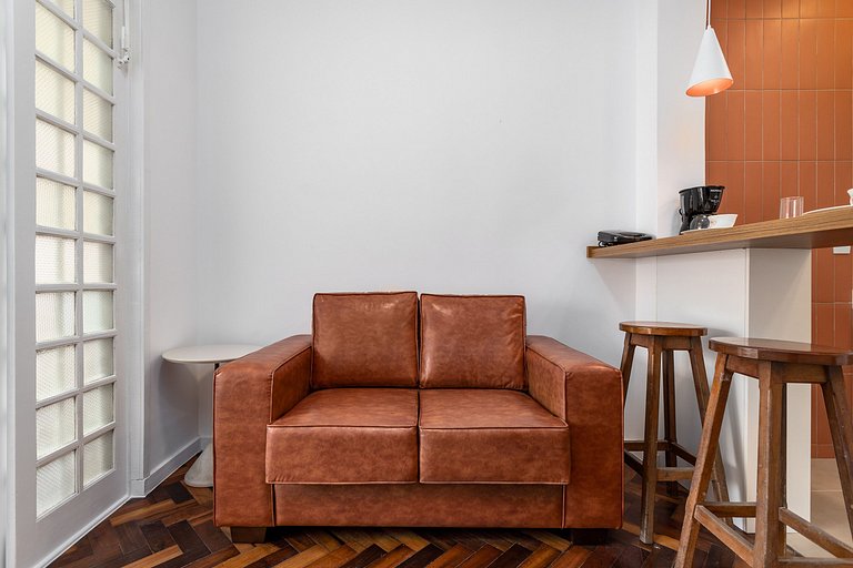 Flat beira-mar em Copacabana com ar condicionado