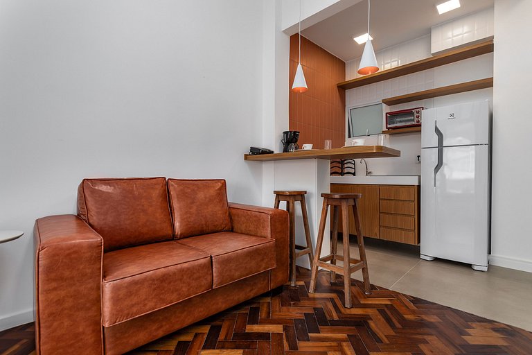 Flat beira-mar em Copacabana com ar condicionado