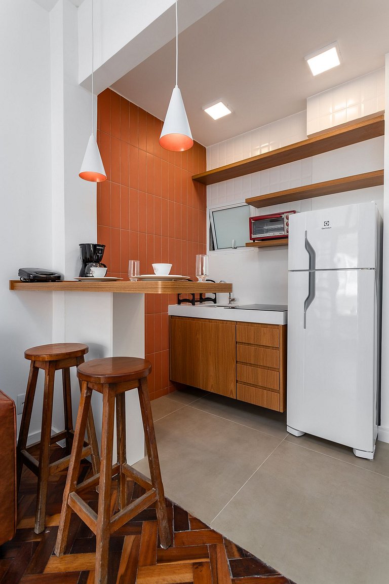 Flat beira-mar em Copacabana com ar condicionado