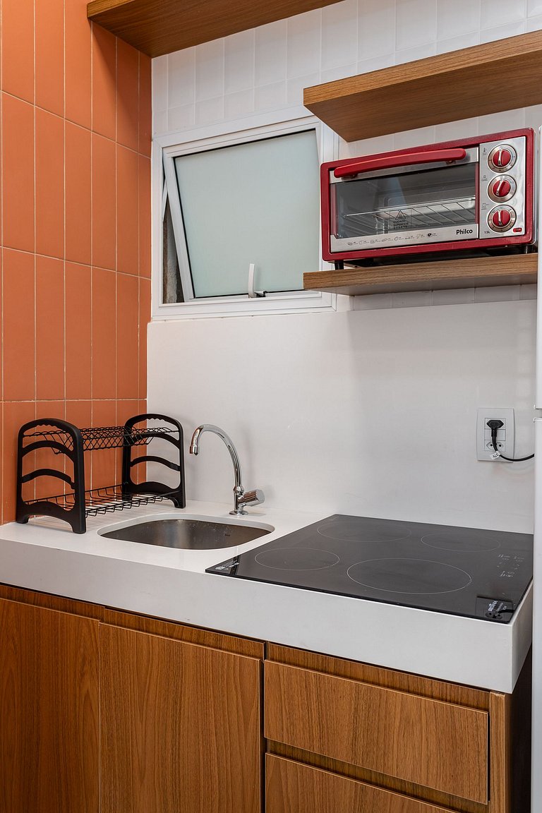 Flat beira-mar em Copacabana com ar condicionado