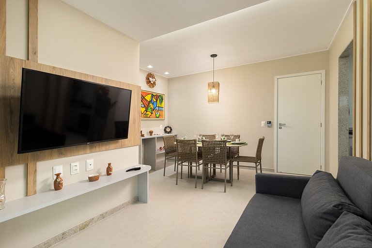 Flat beira-mar no Itah Residence – Muro Alto/PE