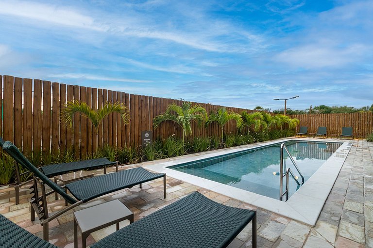 Flat beira-mar no Itah Residence – Muro Alto/PE