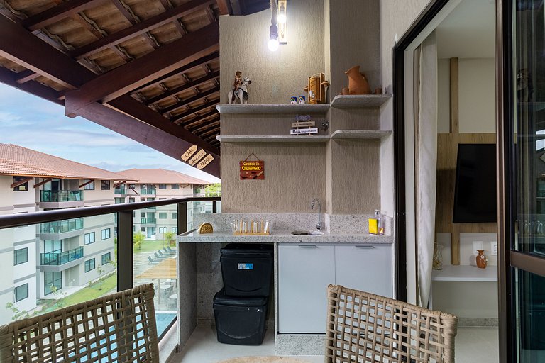 Flat beira-mar no Itah Residence – Muro Alto/PE