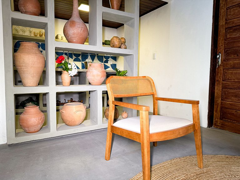 Beachfront House with Pool and Barbecue in Japaratinga