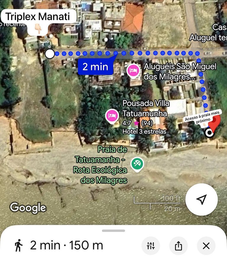Luxo Pé na Areia na Rota Milagres - Triplex Manati
