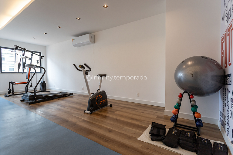 Apê with pool and gym: Metro 350m