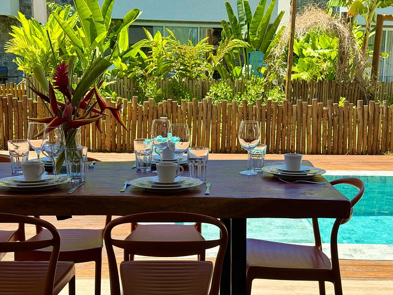 House with pool and barbecue in Milagres