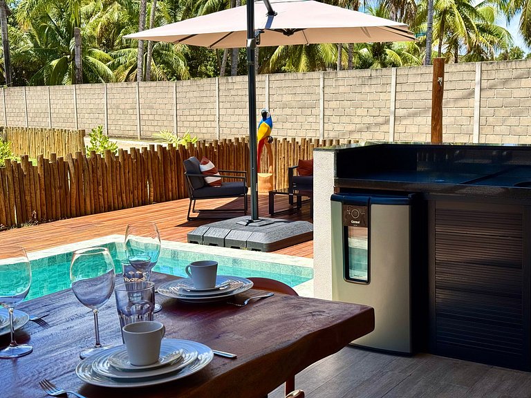 Casa de luxo no condomínio pé na areia na Praia Marceneiro