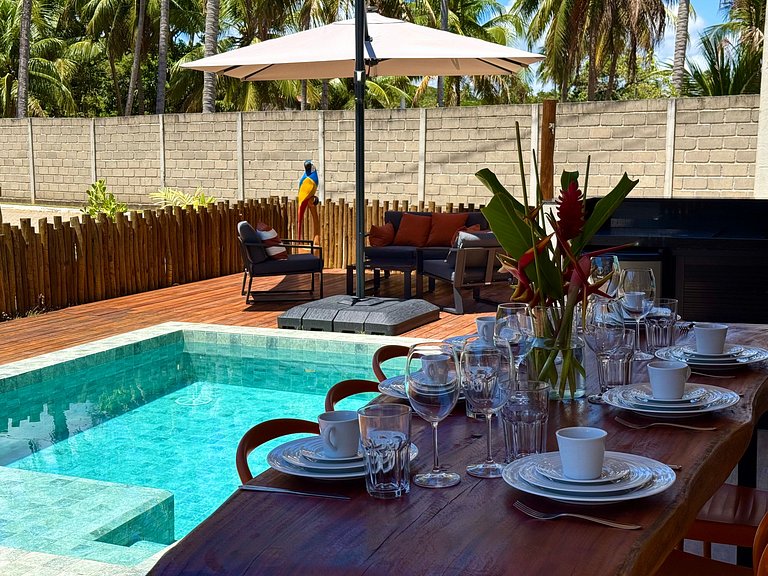 House with pool and barbecue in Milagres