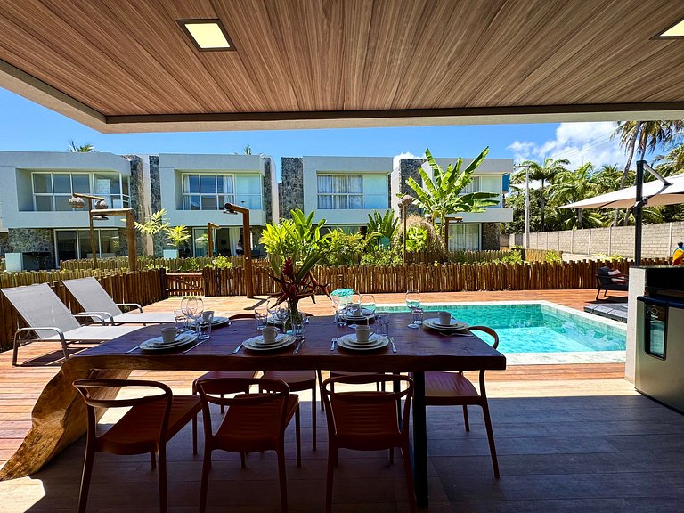 House with pool and barbecue in Milagres