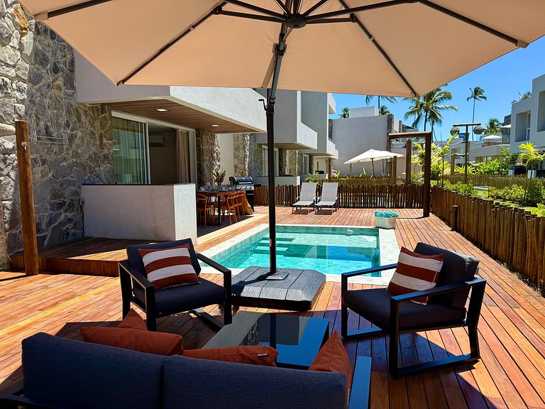 House with pool and barbecue in Milagres