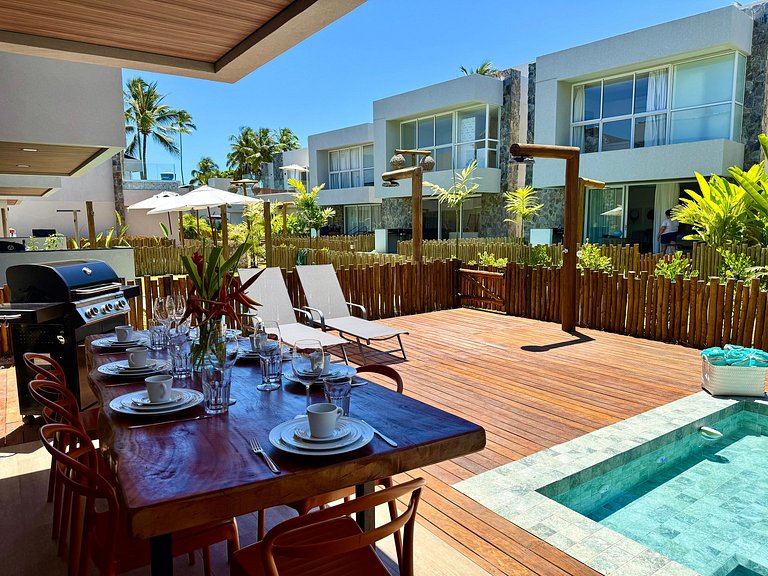 House with pool and barbecue in Milagres