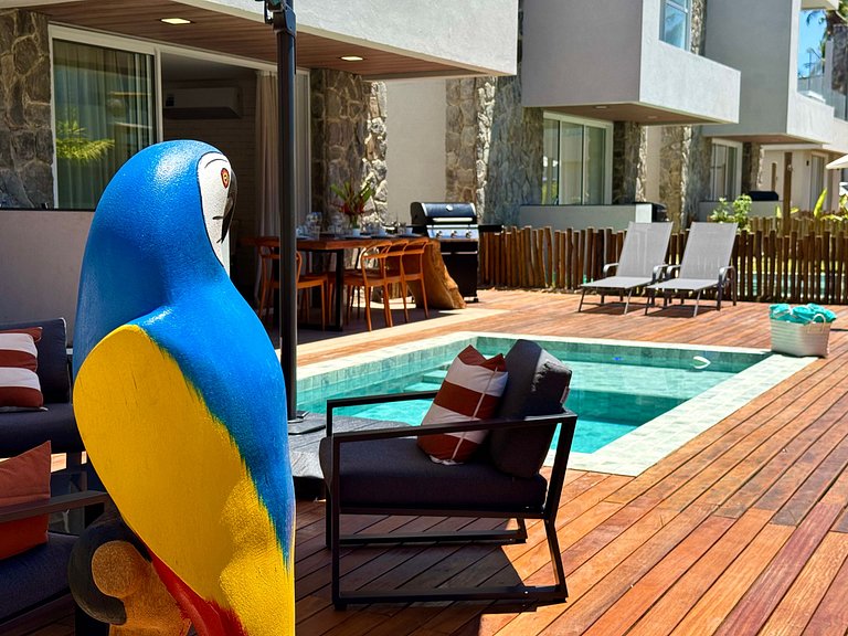 House with pool and barbecue in Milagres