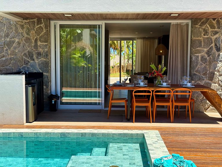 House with pool and barbecue in Milagres