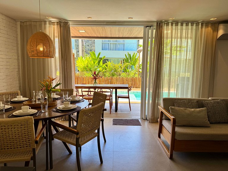 House with pool and barbecue in Milagres