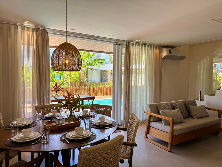 House with pool and barbecue in Milagres