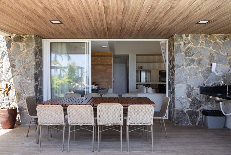 Casa de luxo pé na areia na Praia Marceneiro, Milagres