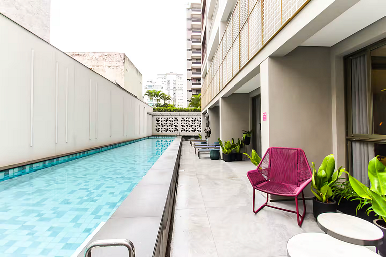 Apt in Paraíso for 4 – Pool, Gym & Wi-Fi